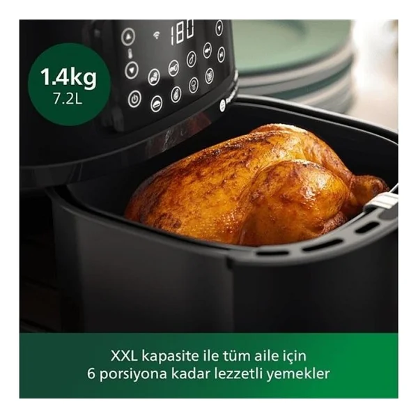 Philips Airfryer 5000 Serisi Hd9285/96 XXL Connected 7.2 Lt Yağsız Fritöz - Görsel 10