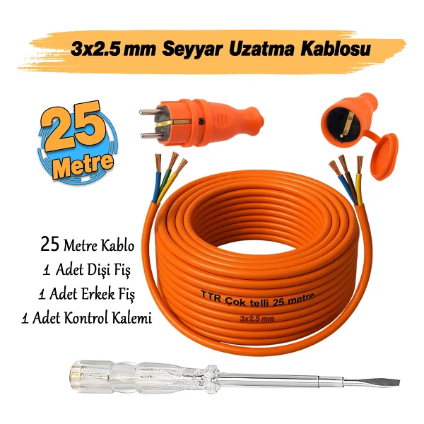 3x2.5 Mm 25 M Uzatma Kablosu - Görsel 2