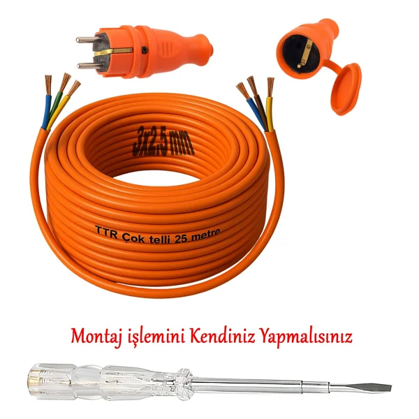 3x2.5 Mm 25 M Uzatma Kablosu - Görsel 3