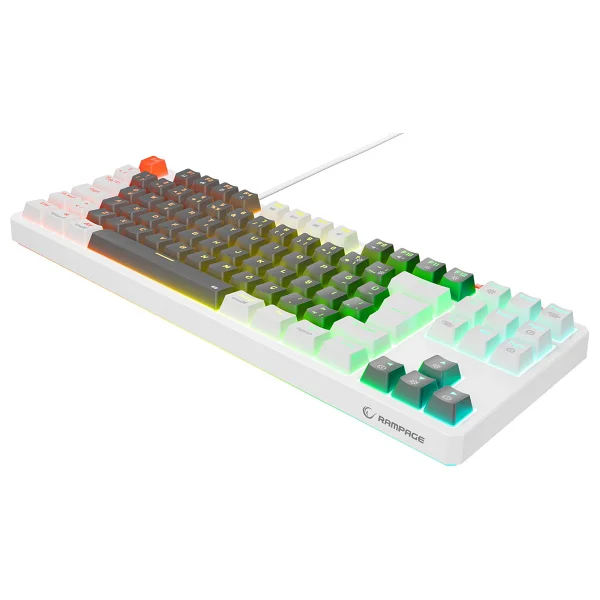 Rampage Yoru Gri-Beyaz RGB Tkl Red Switch Kablolu Mekanik Oyuncu Klavyesi - Görsel 6