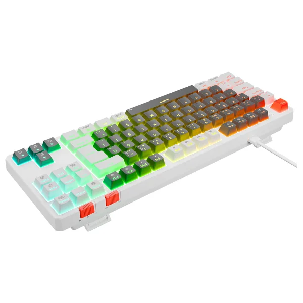 Rampage Yoru Gri-Beyaz RGB Tkl Red Switch Kablolu Mekanik Oyuncu Klavyesi - Görsel 7