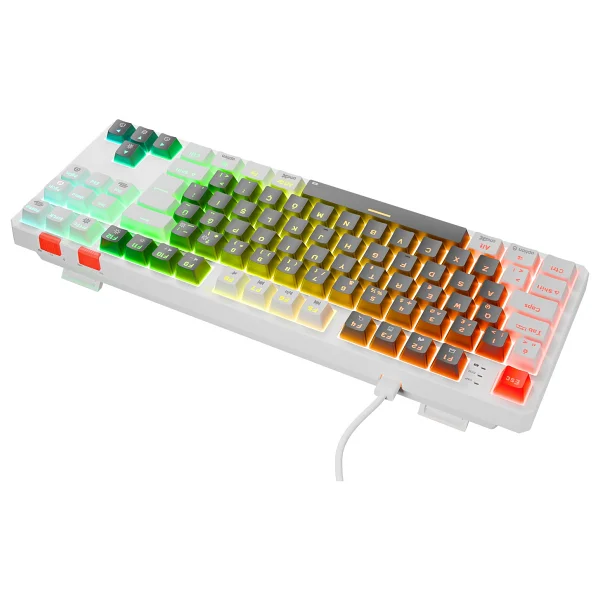 Rampage Yoru Gri-Beyaz RGB Tkl Red Switch Kablolu Mekanik Oyuncu Klavyesi - Görsel 4