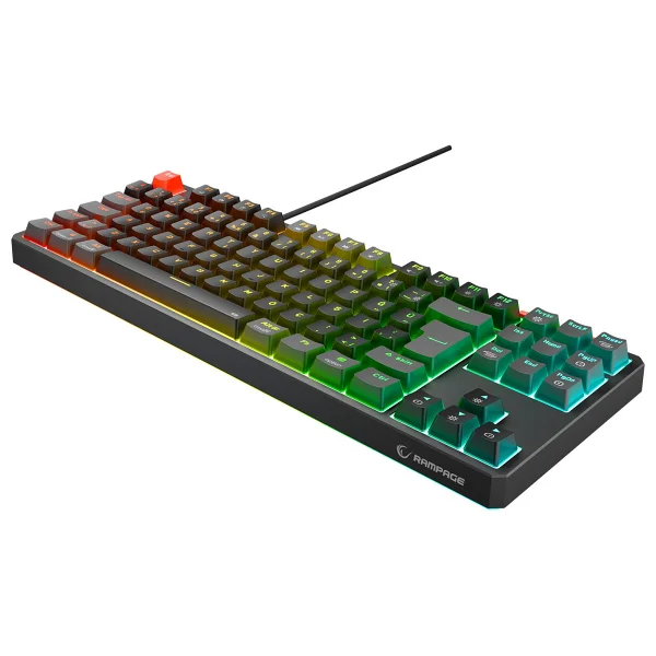 Rampage Yoru Gri-Siyah RGB Tkl Red Switch Kablolu Mekanik Oyuncu Klavyesi - Görsel 4