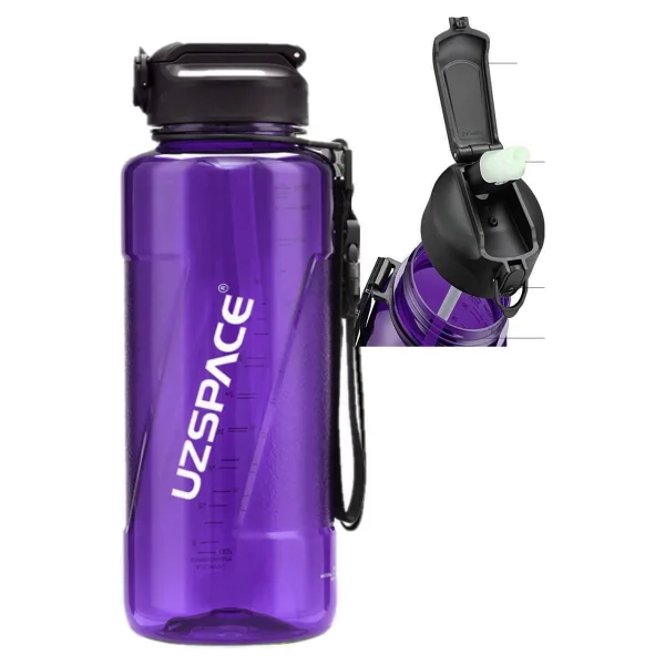 Uzspace 6058 Siyah 1500 Ml Tritan Pipetli Matara - Görsel 6