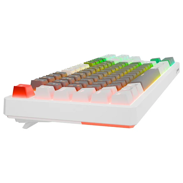 Rampage Yoru Pro Gri-Beyaz RGB Tkl Red Switch Kablolu/Kablosuz Mekanik Oyuncu Klavyesi - Görsel 5