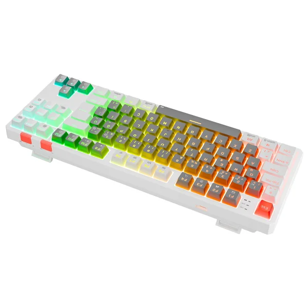 Rampage Yoru Pro Gri-Beyaz RGB Tkl Red Switch Kablolu/Kablosuz Mekanik Oyuncu Klavyesi - Görsel 6