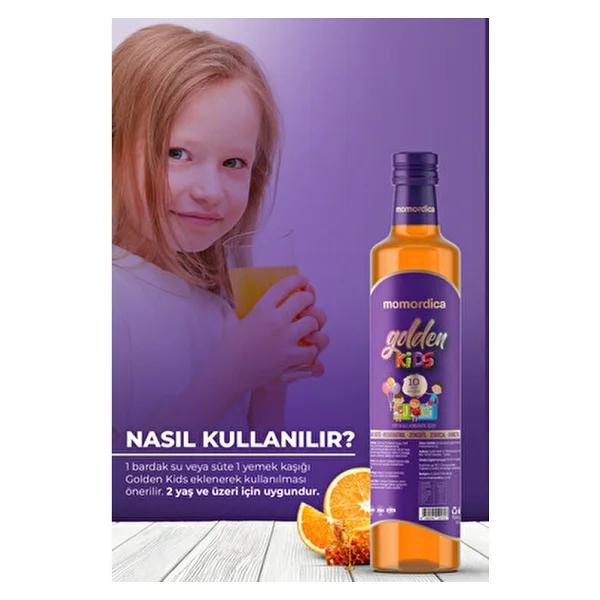 Momordica Golden Kids Portakal Aromalı Konsantre İçecek 250 Ml - Görsel 4