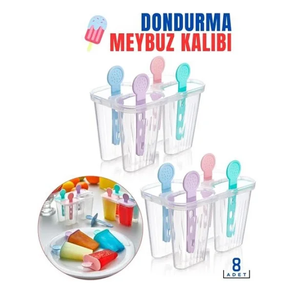 Dondurma Meybuz Kalıbı 8 Adet Bovezzo Design - Renkli - Görsel 2