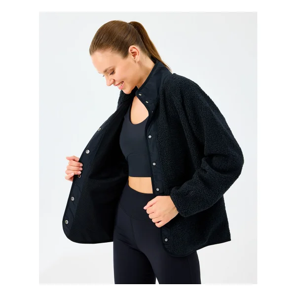 Skechers Woven Detailed Pull Over Sherpa S2520218 Kadın Polar Mont - Görsel 4