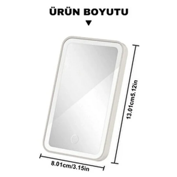 Araç Içi Işıklı Makyaj Aynası 3 Seviye Işık Ayarı Dokunmatik HD Ayna Güneşlik Masaüstü Işıklı Ayna - Pembe - Görsel 2