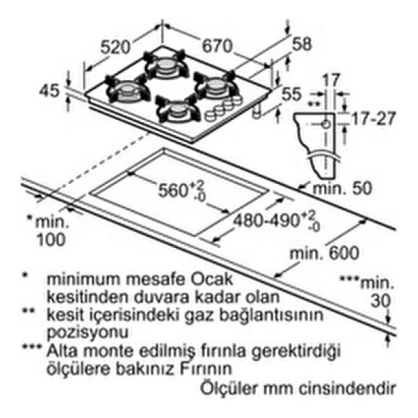 Siemens EO7C2HP30O Beyaz Cam Ankastre Ocak - Görsel 3