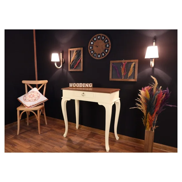 Wooding Mobilya Wooding 80 Cm Çekmeceli Masif Krem Naturel Dresuar - Görsel 3