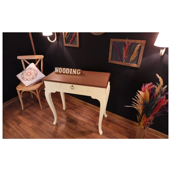 Wooding Mobilya Wooding 80 Cm Çekmeceli Masif Krem Naturel Dresuar - Görsel 4