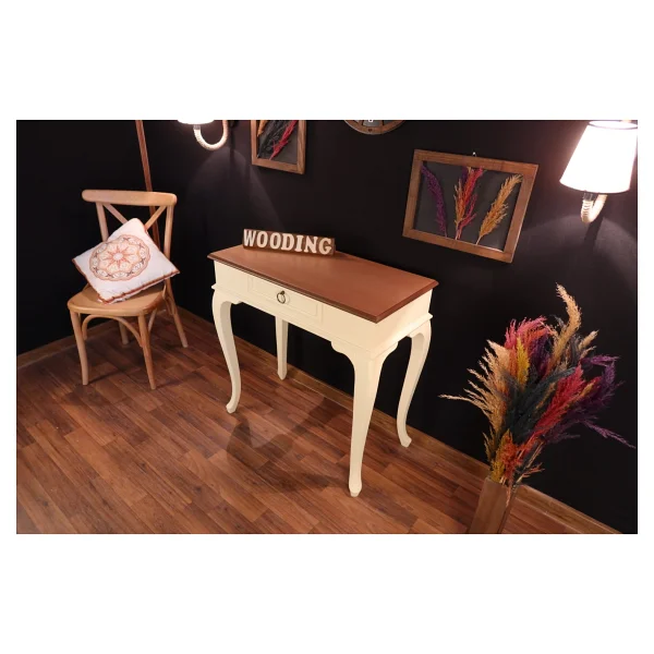 Wooding Mobilya Wooding 80 Cm Çekmeceli Masif Krem Naturel Dresuar - Görsel 5