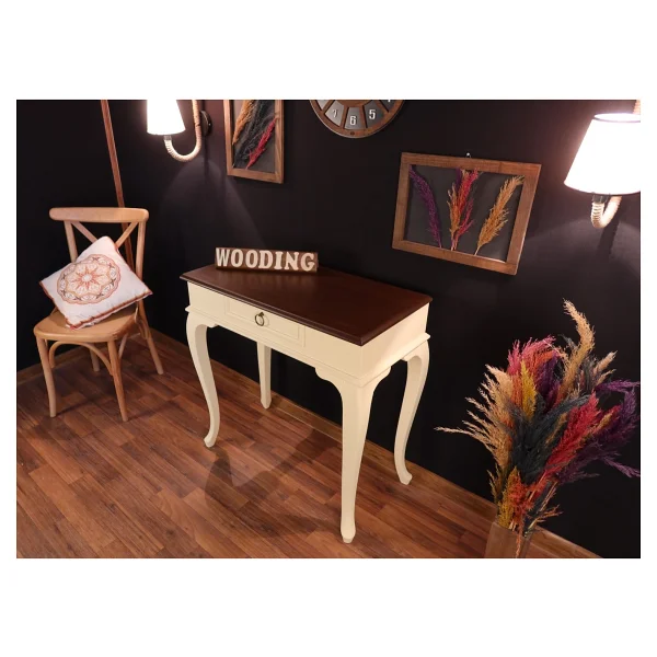 Wooding Mobilya Wooding 80 Cm Çekmeceli Masif Krem Ceviz Dresuar - Görsel 4