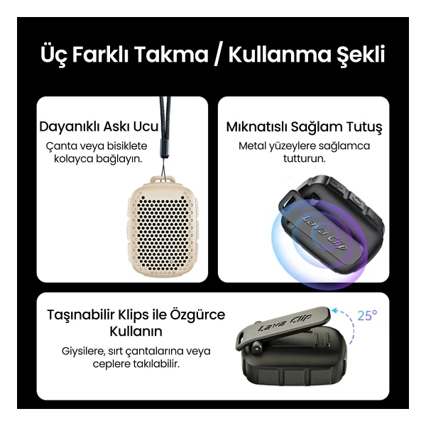 Nowgo Lava Clip Bluetooth Hoparlör - Görsel 5