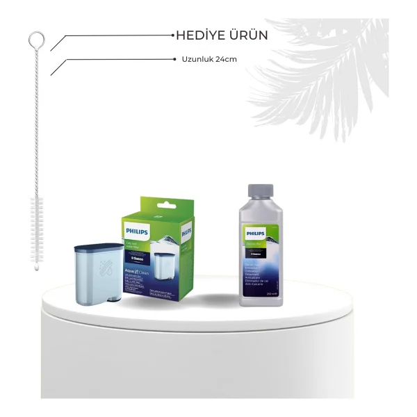 Philips Ca6700/10 Espresso Makinesi Kireç Temizleme Solüsyonu Ca6903 Aqua Clean Filtre 2'li Set - Şeffaf - Boyut - Görsel 5