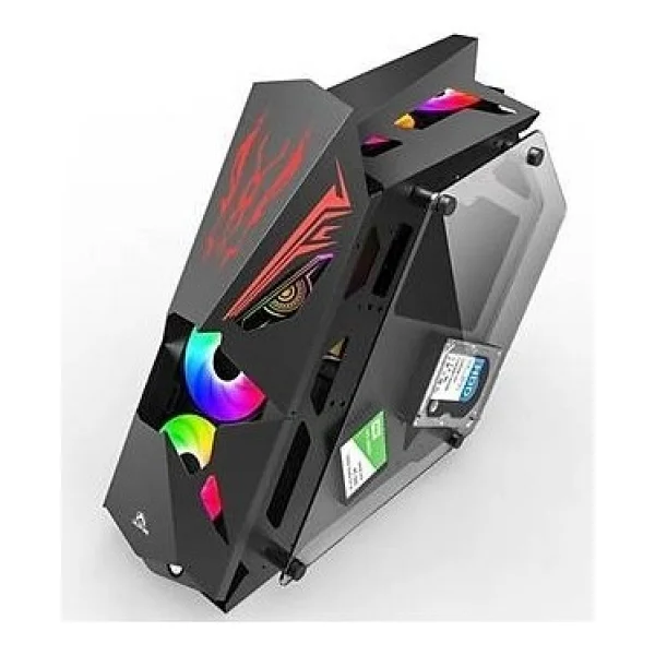 Revenge Dark Lord 650w 80+ Temperlı Cam Sıyah 8x12cm RGB Fan Robotik Atx Kasa - Görsel 2