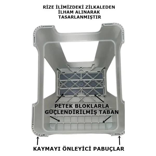 Geseus Çelik Ayna Zilkale Büyük Boy Çift Katlı Basamak Çok Amaçlı Dayanıklı Tabure Beyaz+ Mavi-254 - Görsel 5