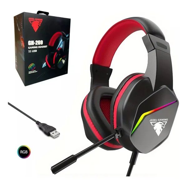 Jedel Gh-269 7.1 USB Kablolu Kulak Üstü Oyuncu Kulaklığı - Görsel 3