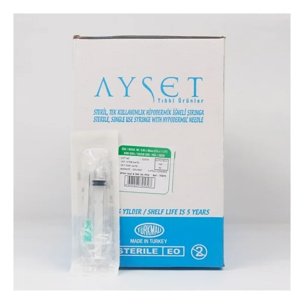 Ayset 2 Cc Yeşil Uzun Enjektör 225 Adet 1 Kutu - Görsel 2