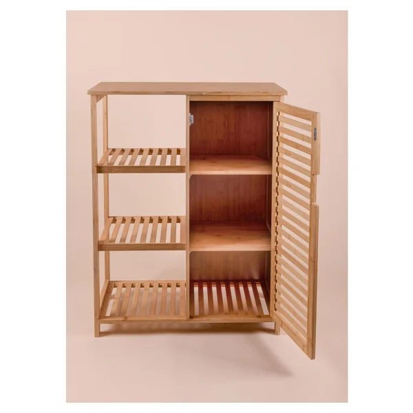 The Mia Bambu 87x66x33 cm 4 Raflı Tek Kapaklı Çok Amaçlı Dolap - Görsel 4