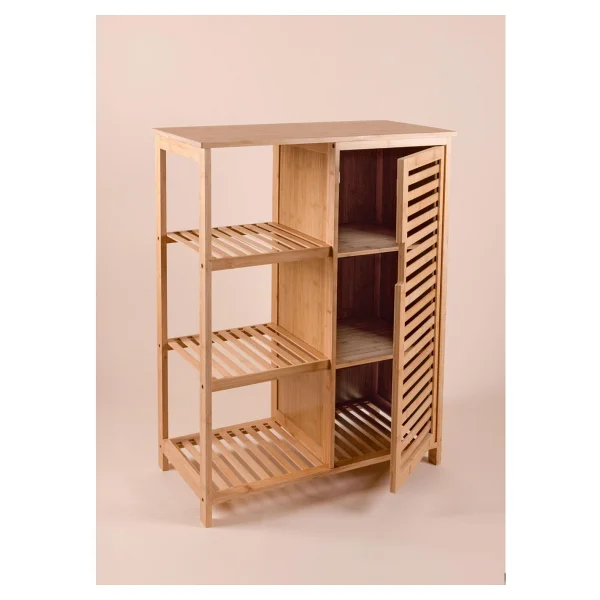 The Mia Bambu 87x66x33 cm 4 Raflı Tek Kapaklı Çok Amaçlı Dolap - Görsel 5
