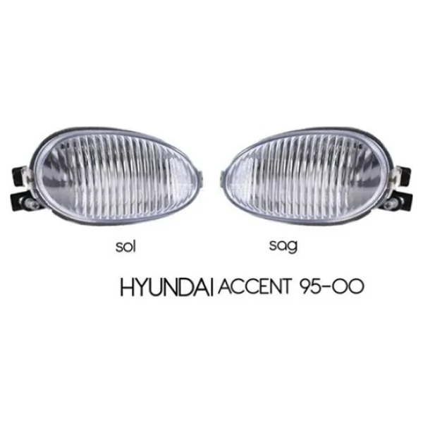Hyundai Accent Yumurta Kasa 95-00 Sis Lambası Takımı Beyaz 2 Adet - Görsel 2