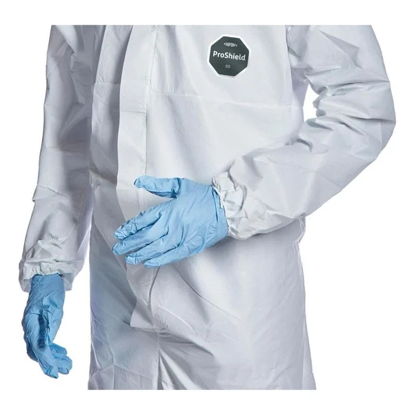 Dupont Proshield 60 Lamineli Tek Kullanımlık Kimyasal Dayanımlı Koruyucu Tulum XL Beyaz - Görsel 5