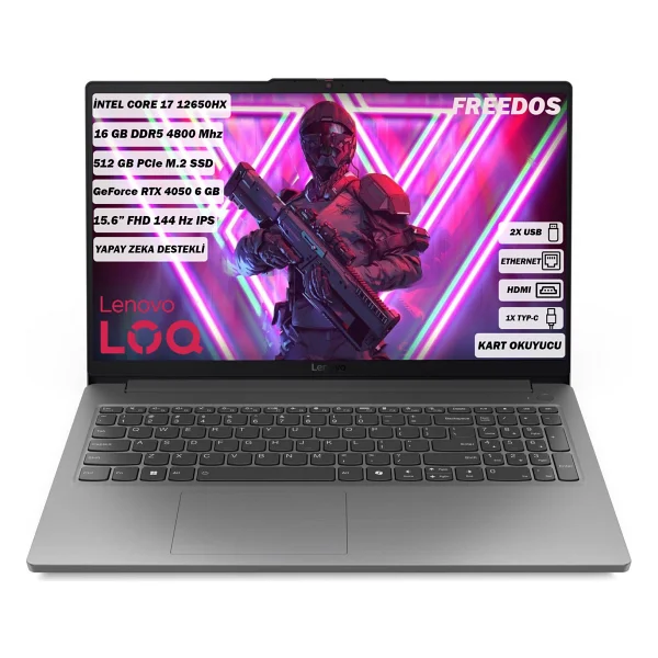 Lenovo Loq 15ıax9e 83lk002vtr İ7-12650hx 16 GB 512 GB Rtx4050 15.6" Full HD Gaming Laptop - Görsel 9