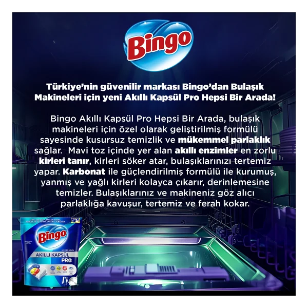 Bingo Akıllı Kapsül Pro Bulaşık Makinesi Tableti 50'li - Görsel 10