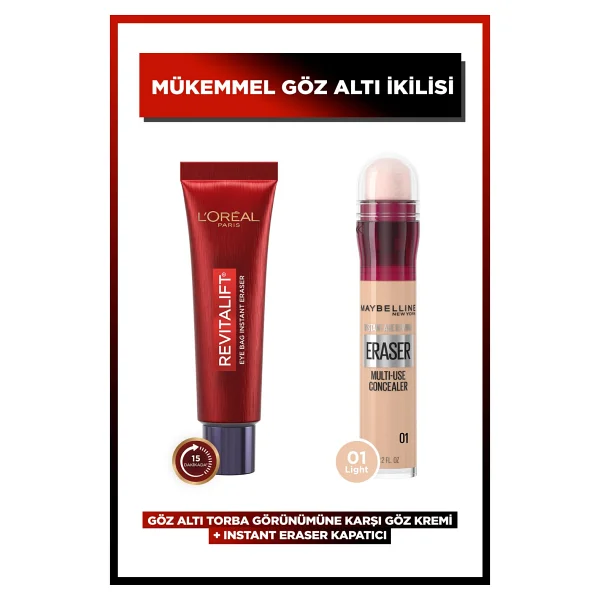 L'oreal Paris L'oreal Paris Revitalift Lazer Eyebag Göz Altı Torbalarına Karşı Göz Kremi + Instant Anti Age Eraser 01 Light - Görsel 2