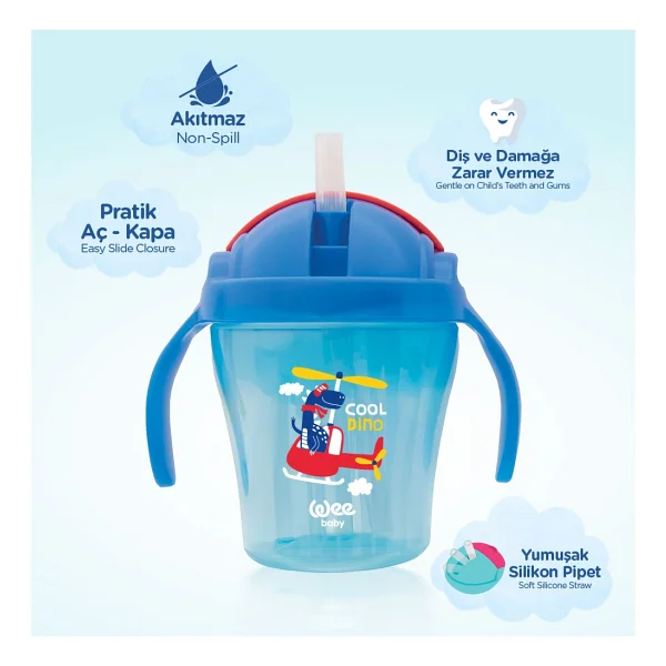 Wee Baby Pipetli Bardak 200 Ml - Mavi - Görsel 2