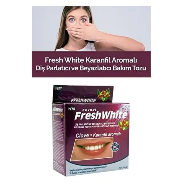 Fresh White Beyazlatıcı Ve Parlatıcı Karanfil Diş Tozu 50 Gr - Görsel 3
