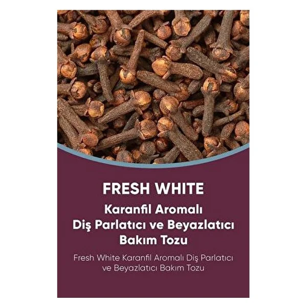 Fresh White Beyazlatıcı Ve Parlatıcı Karanfil Diş Tozu 50 Gr - Görsel 5