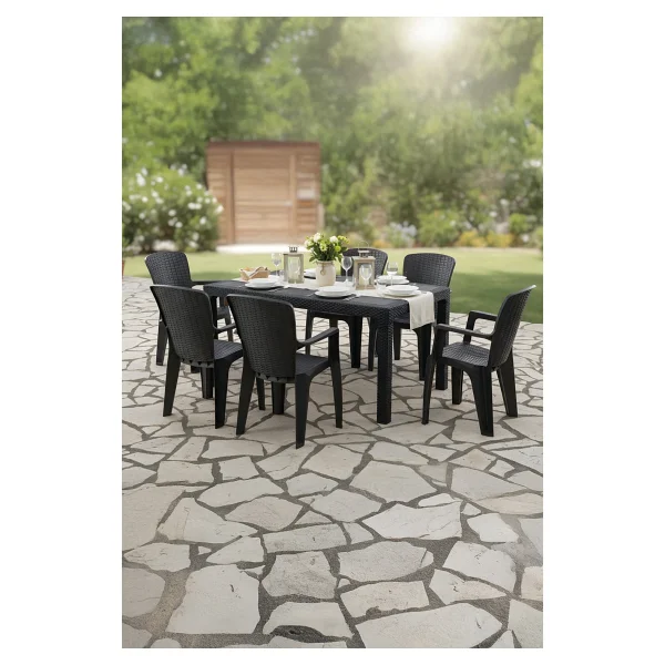 Evdemo Side 6 Kişilik Rattan Cappuccino Bahçe & Balkon Takımı - Görsel 6