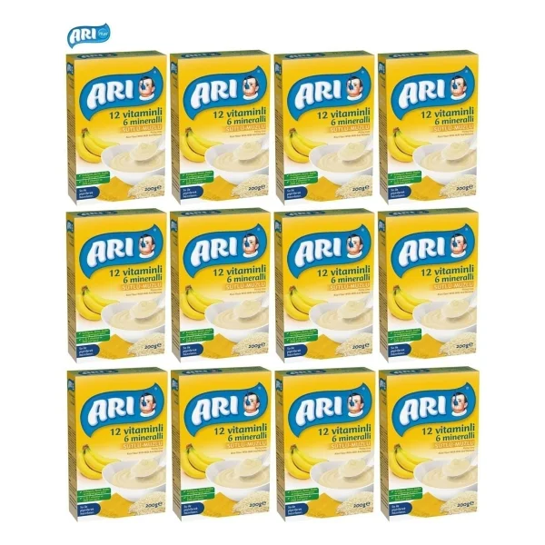 Arı Mama 12 Vitaminli 6 Mineralli Sütlü Muzlu Pirinç Unu Kaşık Maması 200 Gr 12 Adet - Görsel 4