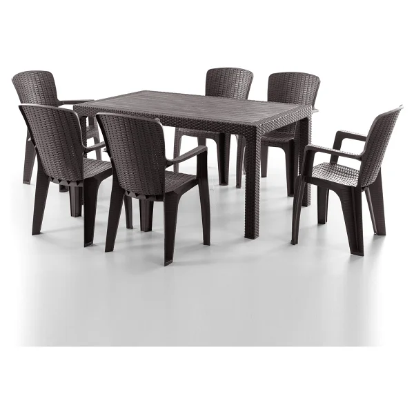 Evdemo Side 6 Kişilik Rattan Cappuccino Bahçe & Balkon Takımı - Görsel 7