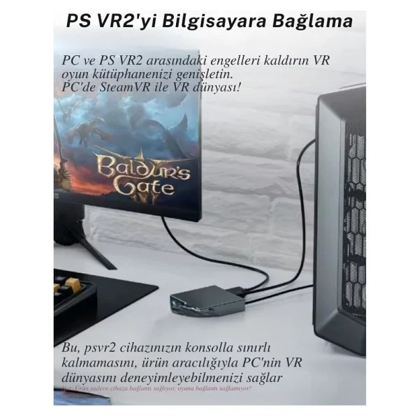 Cosmostech Ps Vr2 Uyumlu PC Adaptörü - Windows Için PS5 Sanal Gerçeklik Bağlantı Aparatı - Görsel 2