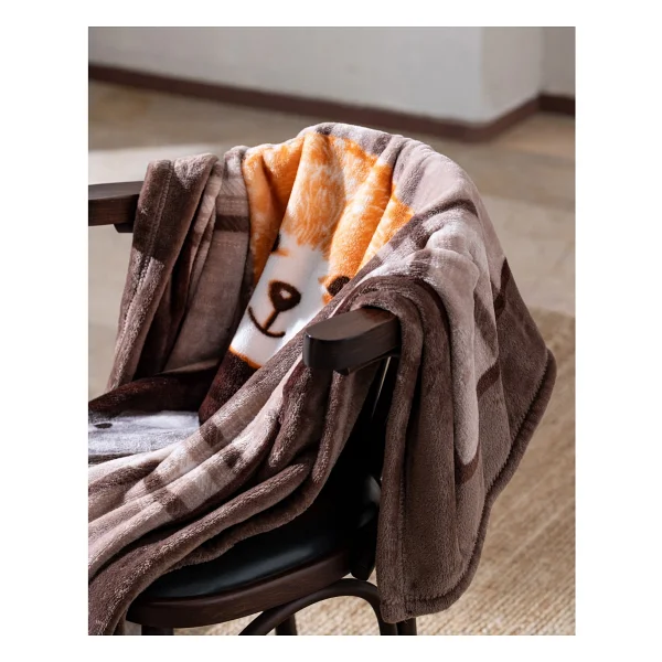 Madame Coco Faulen Welsoft Baskılı Tv Battaniye - Bej/Kahve - Görsel 4