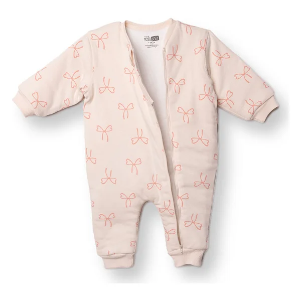 Hellobaby Kız Bebek 2.5 Tog Uyku Tulumu Interlok Bisiklet Yaka Uzun Kol Ribanalı Paça - Somon - 1 Yaş - Görsel 3