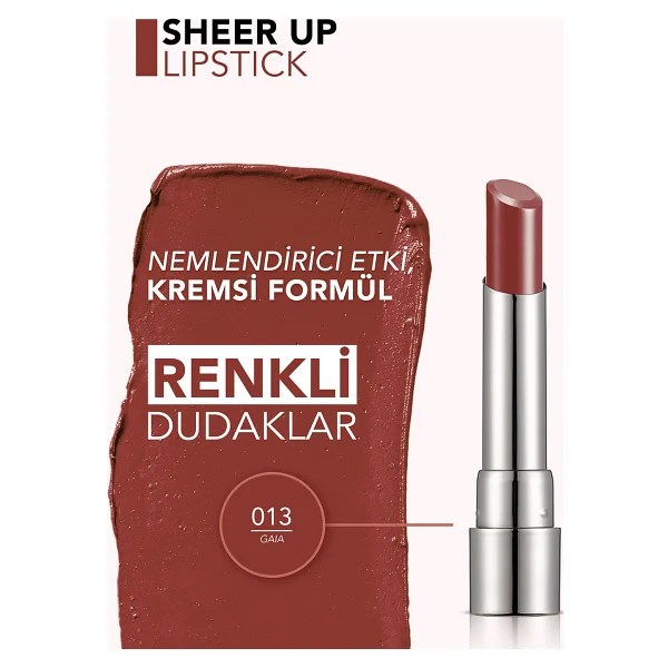 Flormar Sheer Up Parlak Bitişli Nemlendirici 013 Gaia Stick Ruj - Görsel 4