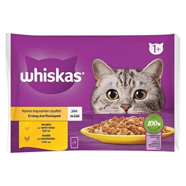 Whiskas Kümes Hayvanları Ziyafeti 4x85 Gr Yetişkin Kedi Yaş Maması - Görsel 4