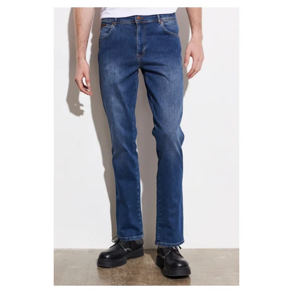 Wrangler Texas Straight Fit Normal Bel Denim Esnek Jean Kot Pantolon - 42 / 32 - Lacivert - Görsel 4