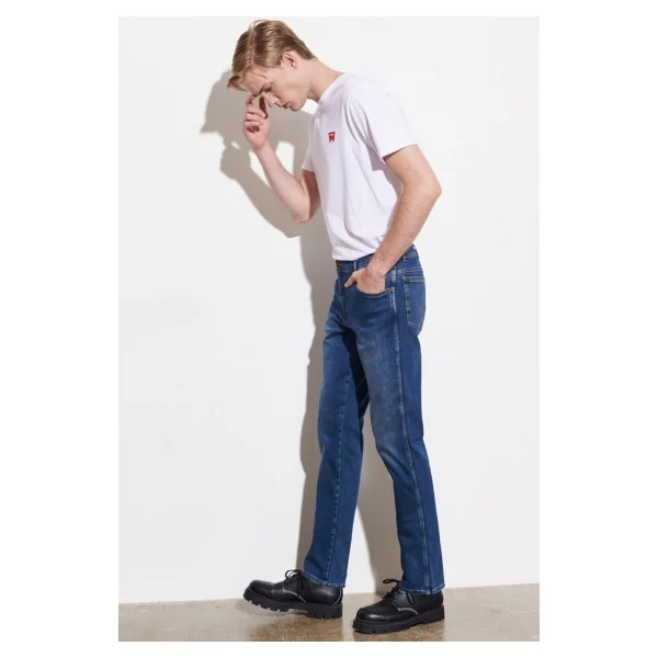 Wrangler Texas Straight Fit Normal Bel Denim Esnek Jean Kot Pantolon - 42 / 32 - Lacivert - Görsel 5