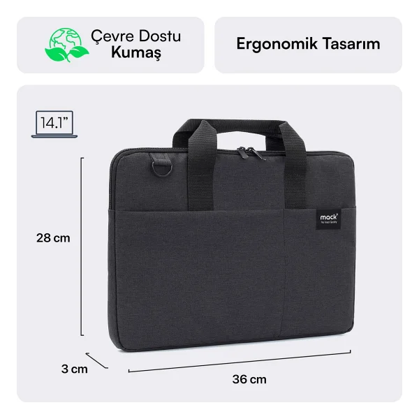 Mack City Fit Eco Mcc-701 Siyah 14.1" Laptop Çantası - Görsel 2