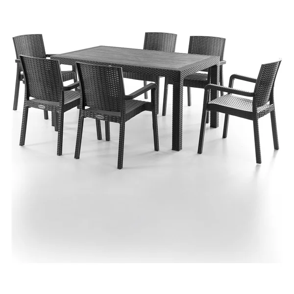 Evdemo King 6 Kişilik Rattan Cappuccino Bahçe & Balkon Takımı - Görsel 7