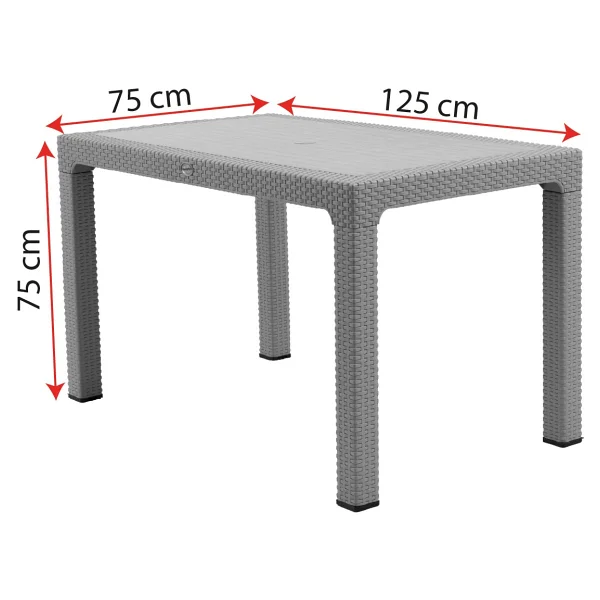 Evdemo Rattan 75x125 Cm Bahçe Masası - Görsel 2