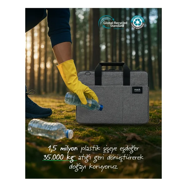 Mack City Fit Eco Mcc-702 Gri 14.1" Laptop Çantası - Görsel 7