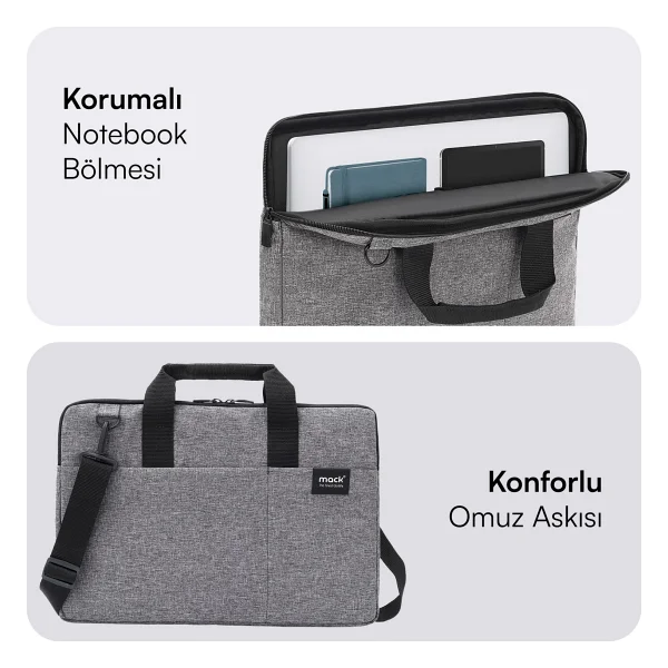 Mack City Fit Eco Mcc-702 Gri 14.1" Laptop Çantası - Görsel 4